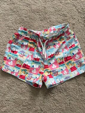 Zara Kids Multicolor Snoopy Swim Trunks - Light Blue, Pink, Red, Yellow